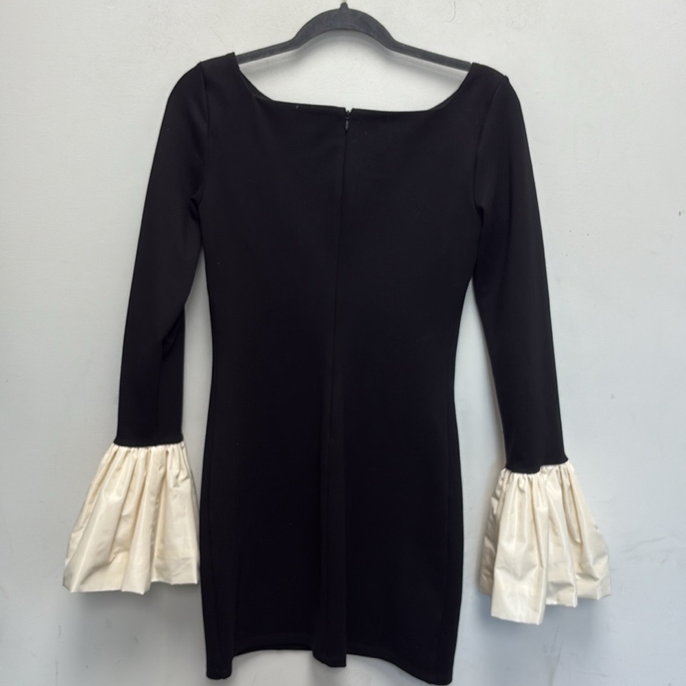 STAUD Hawthorne taffeta-trimmed stretch-ponte mini dress - Picture 4 of 7